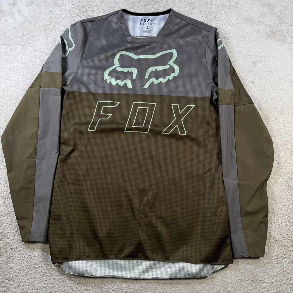 Fox Racing Jersey Mens Large Grey 180 Motocross Y2K Long Sleeve Legion Active